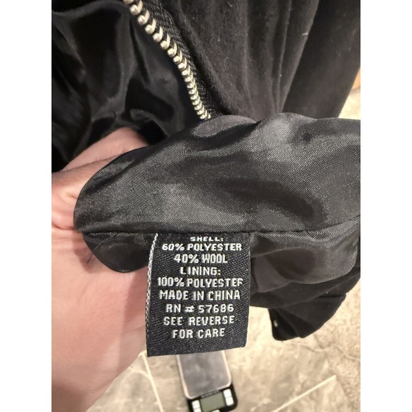 New Look Black Wool Women's Peacoat Coat Jacket Size Medium Curvy Cute - Picture 8 of 9